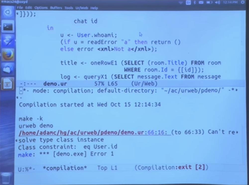 Курс MIT «Безопасность компьютерных систем». Лекция 11: «Язык программирования Ur-Web», часть 3 - 25 Курс MIT «Безопасность компьютерных систем». Лекция 11: «Язык программирования Ur-Web», часть 3 - 25