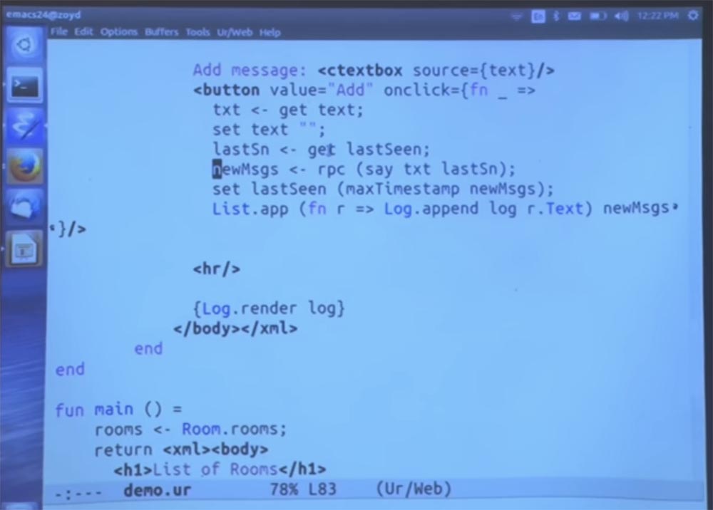 Курс MIT «Безопасность компьютерных систем». Лекция 11: «Язык программирования Ur-Web», часть 3 - 32 Курс MIT «Безопасность компьютерных систем». Лекция 11: «Язык программирования Ur-Web», часть 3 - 32