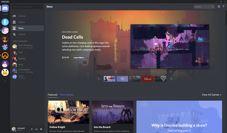 Цифровой магазин игр Discord Store попробует посоперничать со Steam