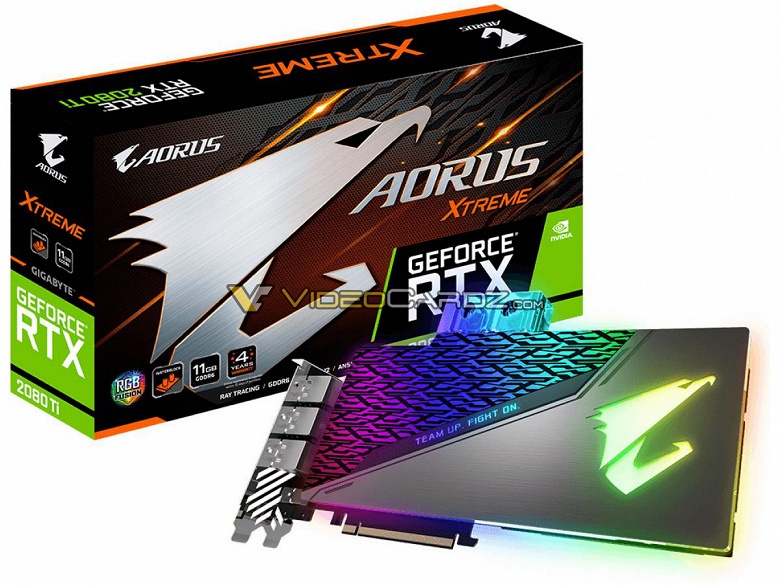 Видеокарта Gigabyte GeForce RTX 2080 Ti 11GB Aorus Xtreme WaterForce получит водоблок