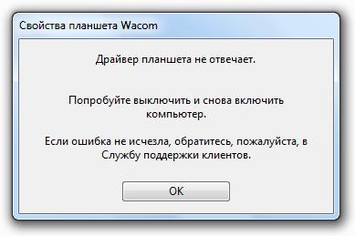 Драйвер планшета не отвечает