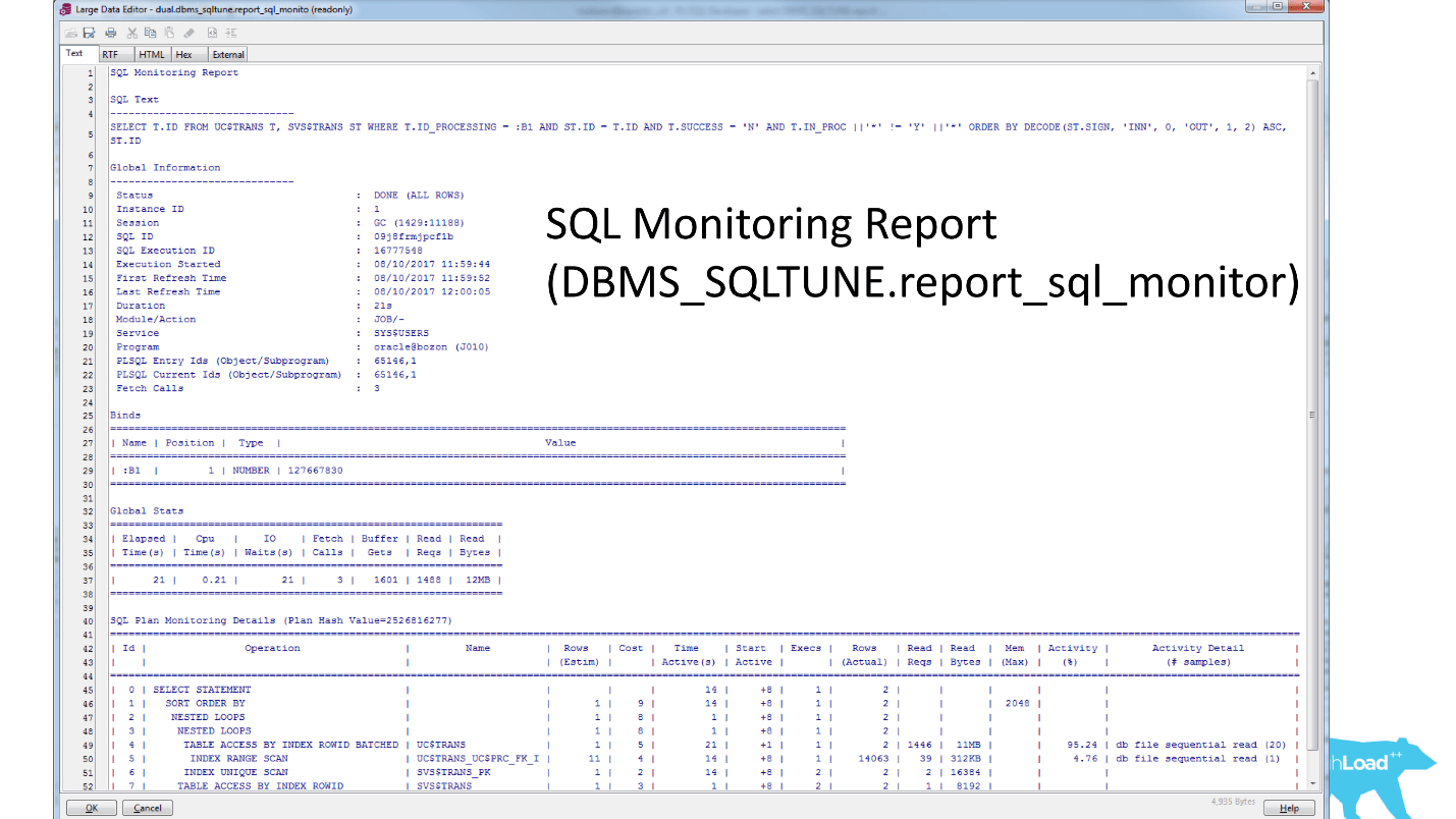 Проактивная оптимизация производительности БД Oracle - 13