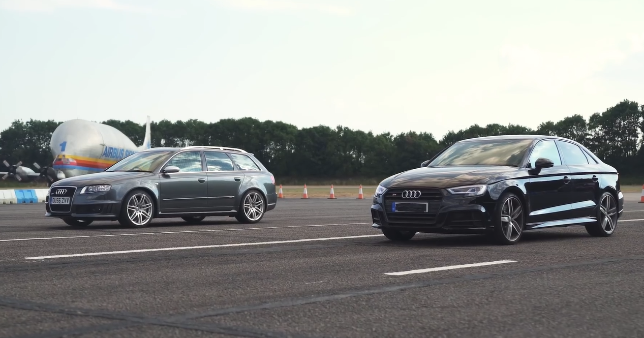 Audi S3 и Audi B7 RS4 сравнили в дрэг-гонке