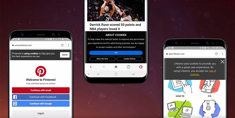 Браузер Opera для Android научился блокировать назойливые уведомления об использовании cookie