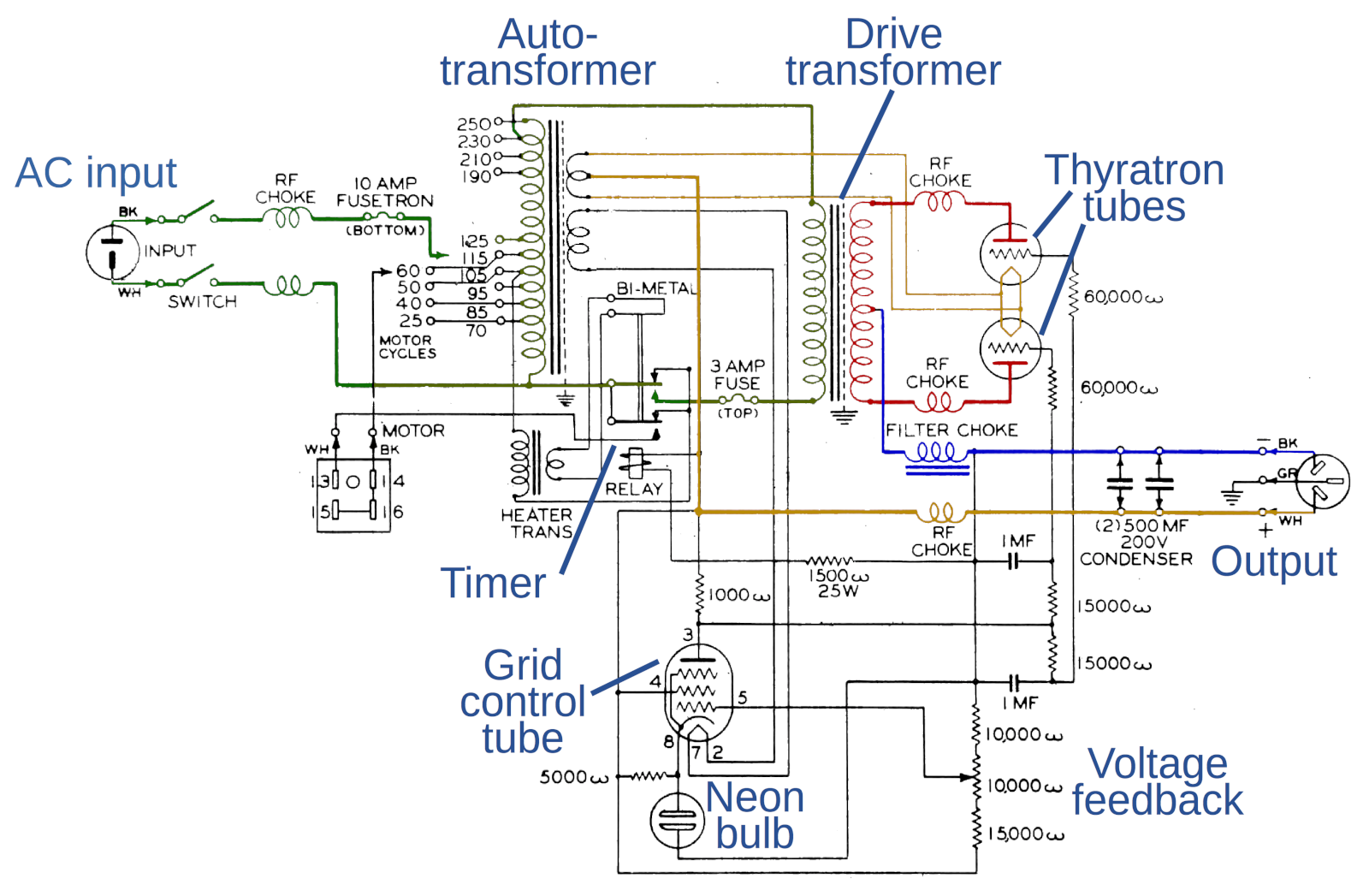 Импульсный блок питания для телетайпа из 1940х (со светящимися ртутными тиратронами!) - 11 Импульсный блок питания для телетайпа из 1940х (со светящимися ртутными тиратронами!) - 11