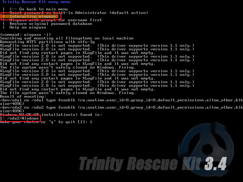 Новая статья: Как сбросить пароль Windows 10 (1803): Trinity Rescue Kit