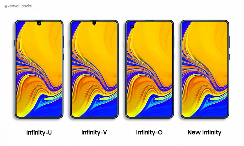 Первыми дырявые экраны Infinity получат смартфоны Samsung Galaxy A70 и A90