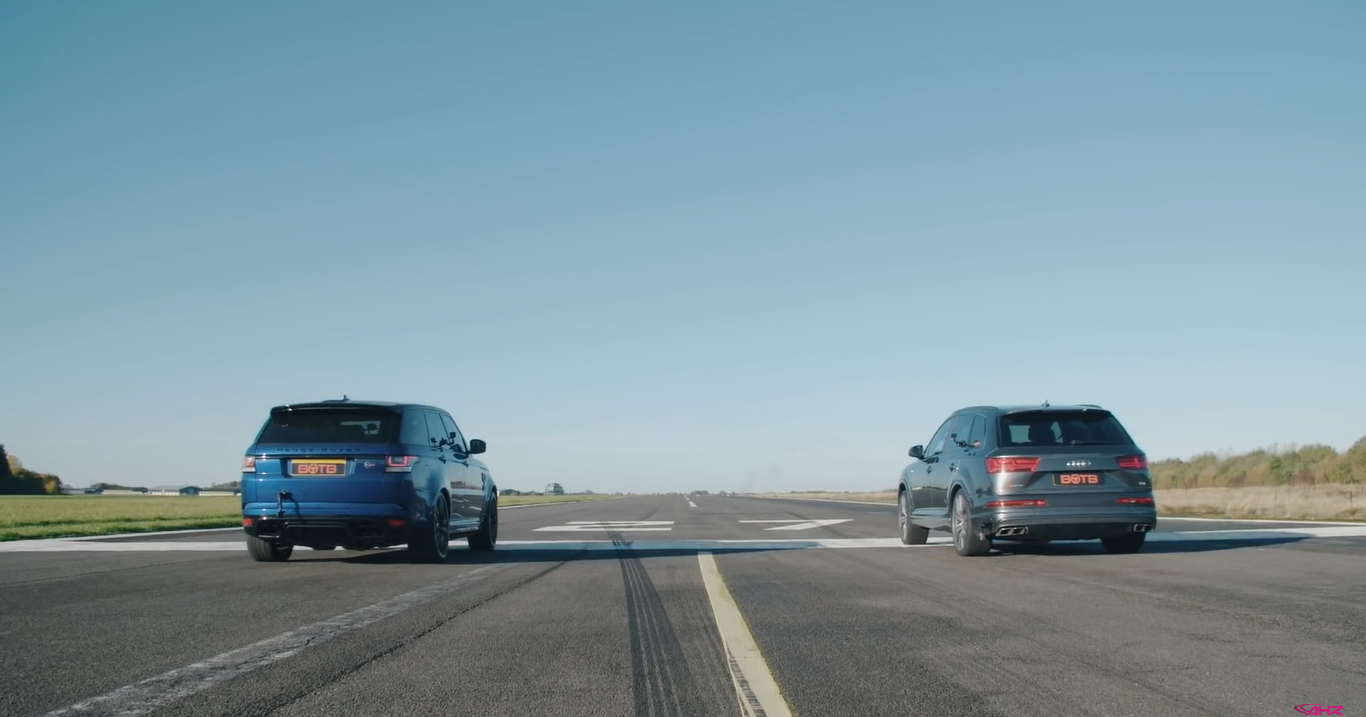 Range Rover SVR, Audi SQ7 и Mercedes-AMG G63 сравнили в дрэг-гонке
