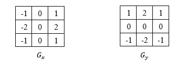 Gx and Gy convolution matrices