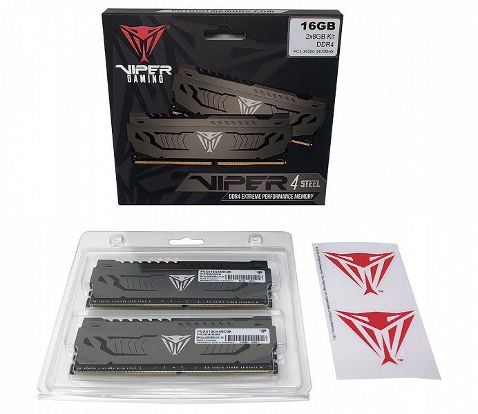 Модули памяти Patriot Viper Steel DDR4-4400 работают с задержками CL19-19-19-39 