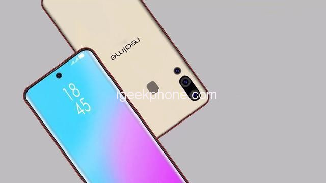 Появились изображения смартфона Oppo Realme с дырявым экраном, который занимает 97,3% площади лицевой панели