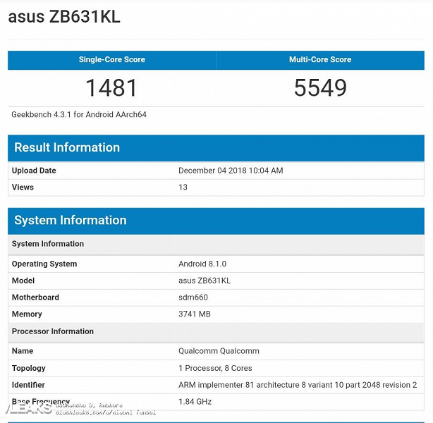 Смартфоны Asus ZenFone Max M2 и Max Pro M2 уже протестировали в Geekbench - 2 Смартфоны Asus ZenFone Max M2 и Max Pro M2 уже протестировали в Geekbench