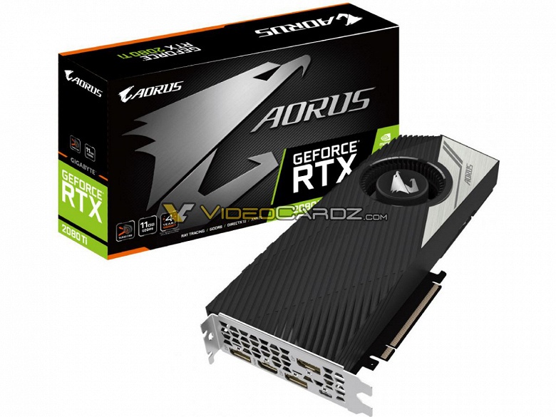 Видеокарта Gigabyte GeForce RTX 2080 Ti Aorus Turbo будет оснащена &laquo;турбиной&raquo;