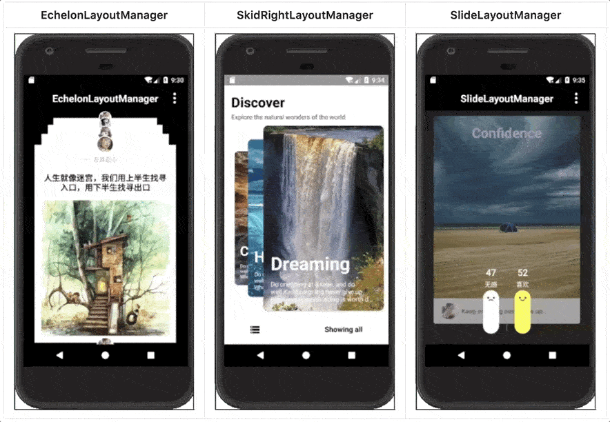 30 Android-библиотек и инструментов, которые не должны пройти мимо вас в 2018 году - 2 LayoutManagerGroup