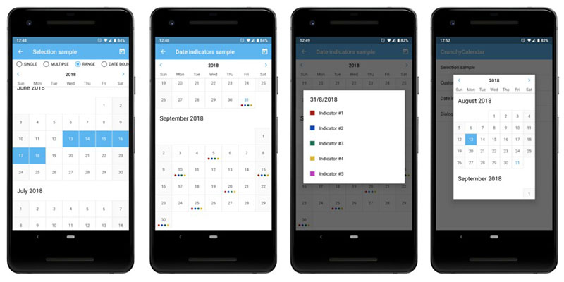 30 Android-библиотек и инструментов, которые не должны пройти мимо вас в 2018 году - 6 CrunchyCalendar
