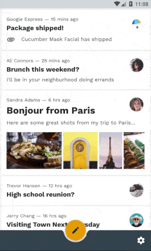 30 Android-библиотек и инструментов, которые не должны пройти мимо вас в 2018 году - 7 InboxRecyclerView