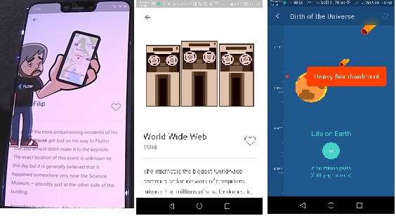 Flutter 1.0 — релиз 4 декабря - 2 Скрины телефона с приложением The History of Everything