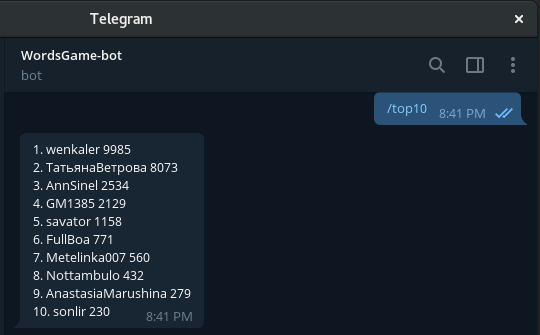 Вырываемся в top10. Бот для игры в телеграме - 2