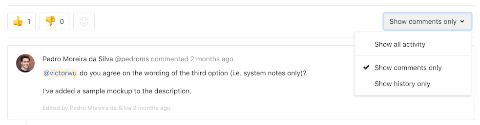 Discussion activity filter in issues and merge requests