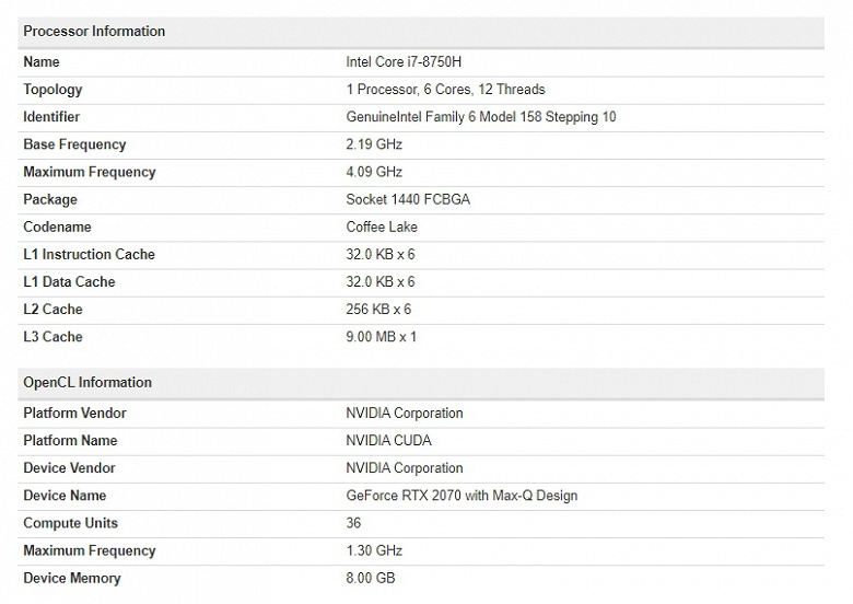 Подтверждены характеристики мобильной видеокарты GeForce RTX 2070 — действительно тот же GPU, что и у настольной