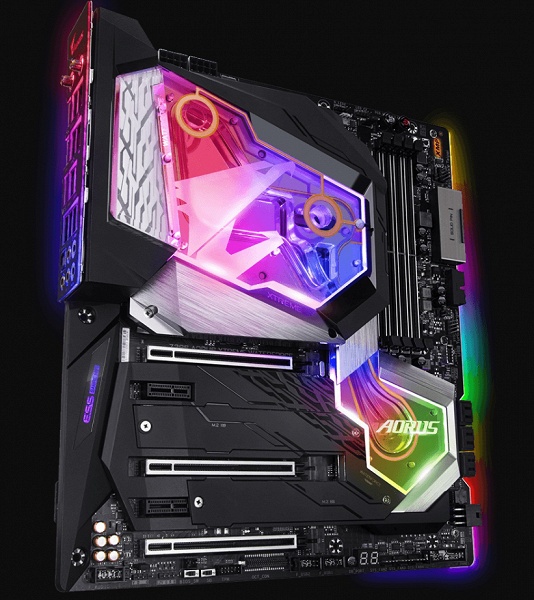 Gigabyte Z390 Aorus Xtreme WaterForce — топовая системная плата с водоблоком, качественной аудиоподсистемой и широким набором портов - 2 Gigabyte Z390 Aorus Xtreme WaterForce — топовая системная плата с водоблоком, качественной аудиоподсистемой и широким набором портов