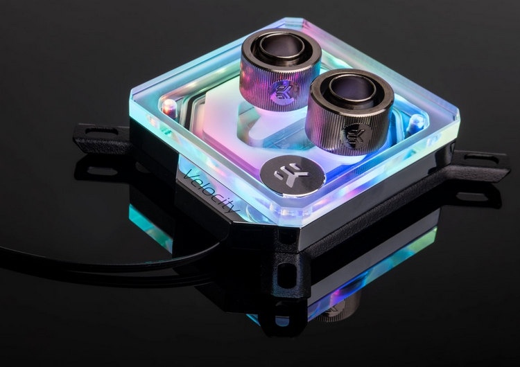 EK Water Blocks представила водоблоки Velocity D-RGB с разноцветной подсветкой