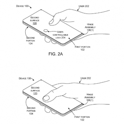 Сгибающийся смартфон Microsoft получит кнопку блокировки открытия