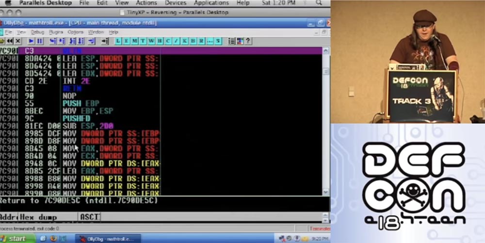 Конференция DEFCON 18. Троллим реверс-инжиниринг с помощью математики - 16 Конференция DEFCON 18. Троллим реверс-инжиниринг с помощью математики - 16