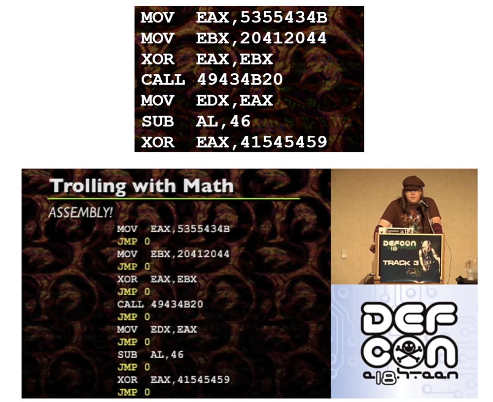 Конференция DEFCON 18. Троллим реверс-инжиниринг с помощью математики - 8