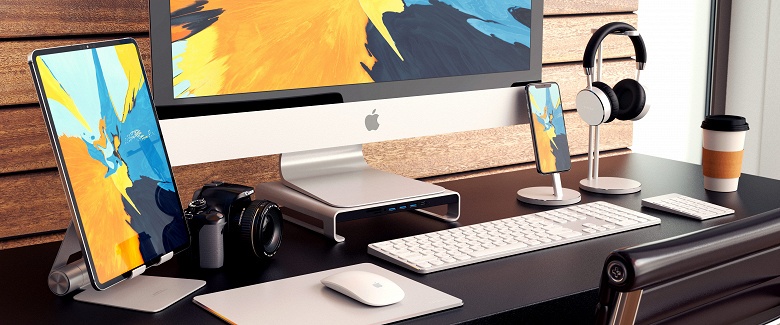 Satechi Type-C Aluminum Monitor Stand Hub &mdash; и концентратор USB, и подставка для Apple iMac