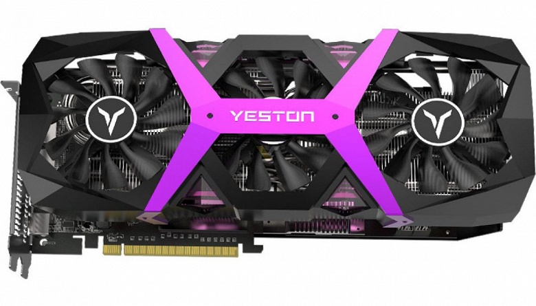 Yeston Radeon RX 590 Game Ace &mdash; наверное, первая в мире сиреневая видеокарта