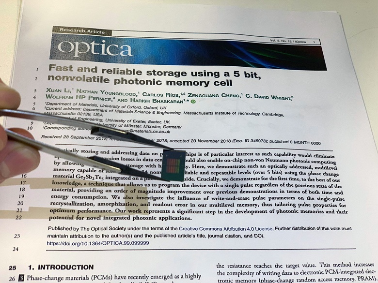 Новая оптическая ячейка памяти обеспечивает рекордную плотность хранения данных