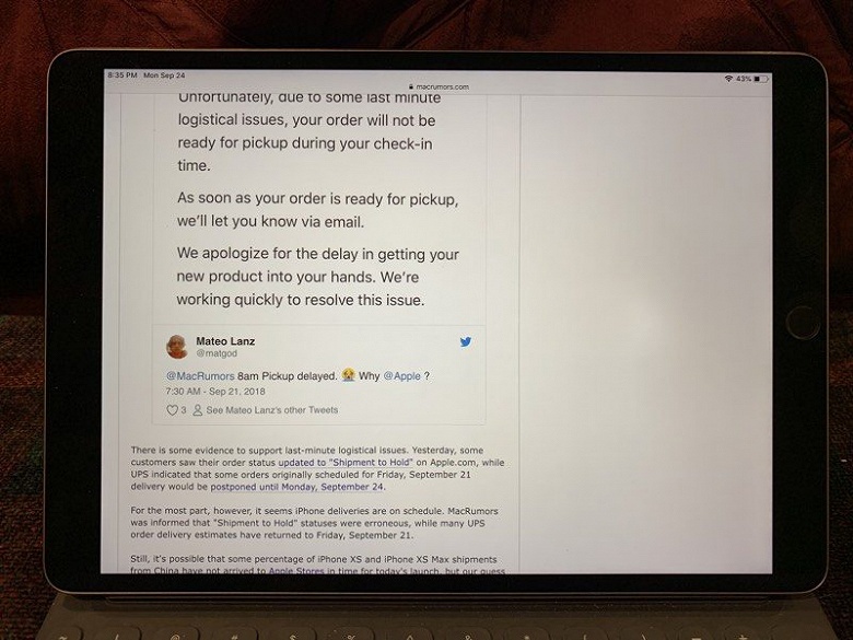 Пользователи прошлогодних iPad Pro жалуются на проблемы с экраном