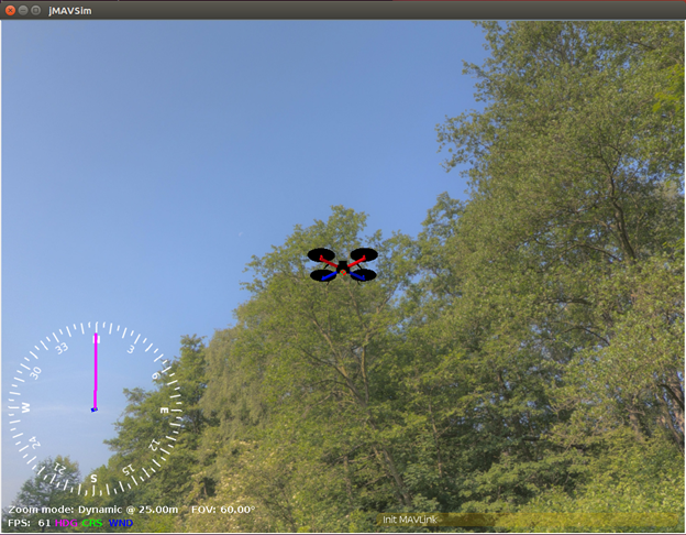 Вход в Aeronet: запуск автономного квадрокоптера в виртуальной среде - 3 Витруальный дрон в полёте