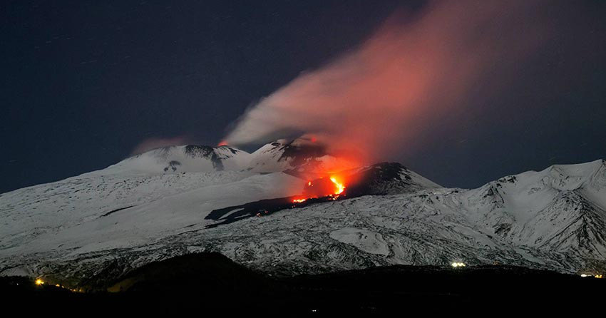 Как извергается Этна