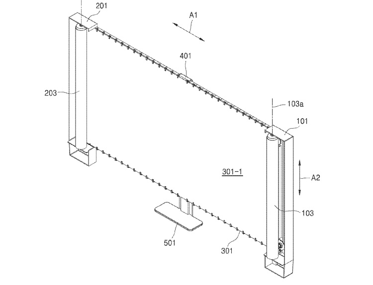 В Samsung запатентован телевизор со скручивающимся экраном