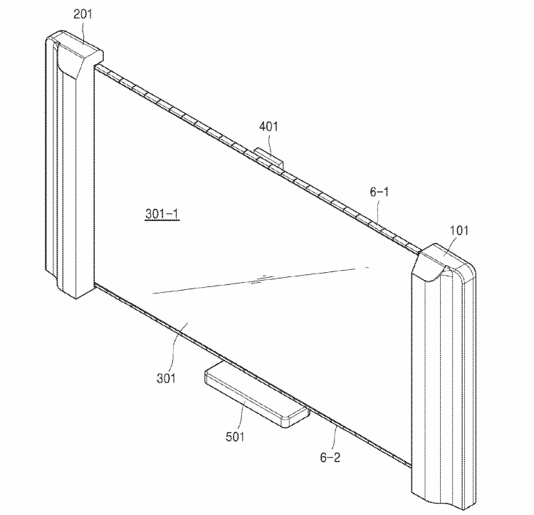 В Samsung запатентован телевизор со скручивающимся экраном