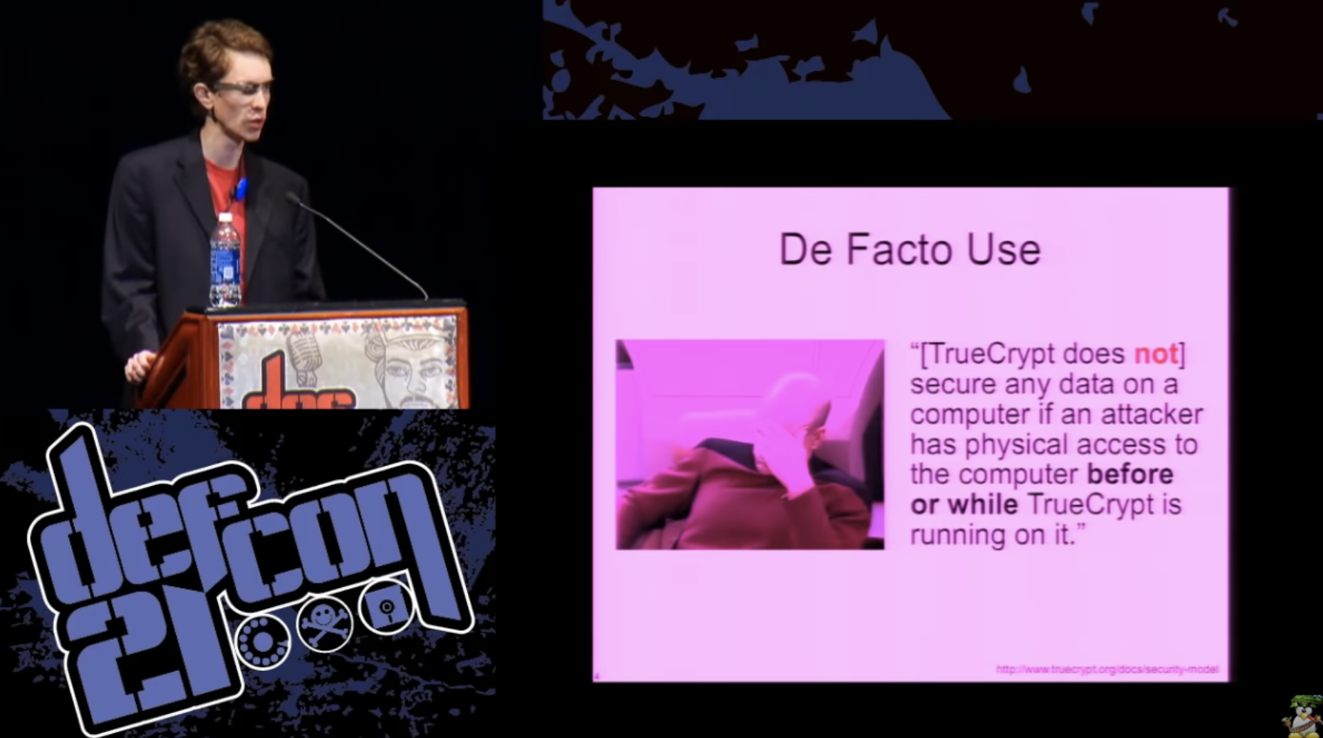 DEFCON 21. Одних паролей недостаточно, или почему «ломается» шифрование диска и как это можно исправить. Часть 1 - 3 DEFCON 21. Одних паролей недостаточно, или почему «ломается» шифрование диска и как это можно исправить. Часть 1 - 3