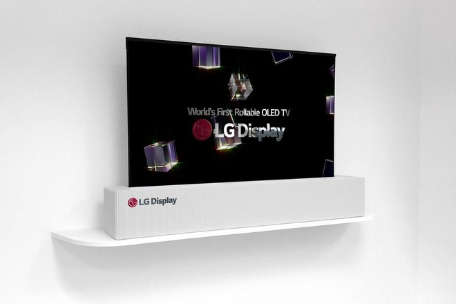 LG показала уникальный телевизор LG OLED TV R, который скручивается внутрь подставки