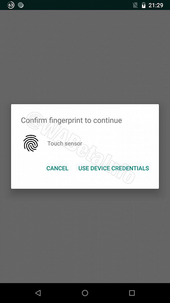 В WhatsApp можно будет включить возможность просмотра сообщений по отпечатку пальца