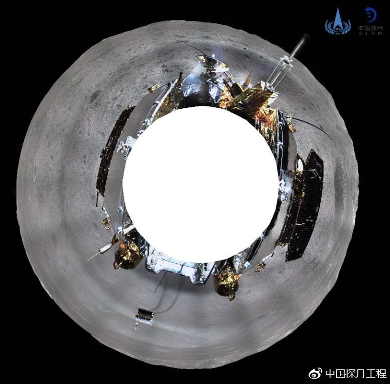 Бортовое видео процессов подготовки и совершения посадки, а так же панорама обратной стороны Луны от «Чанъэ-4» - 4