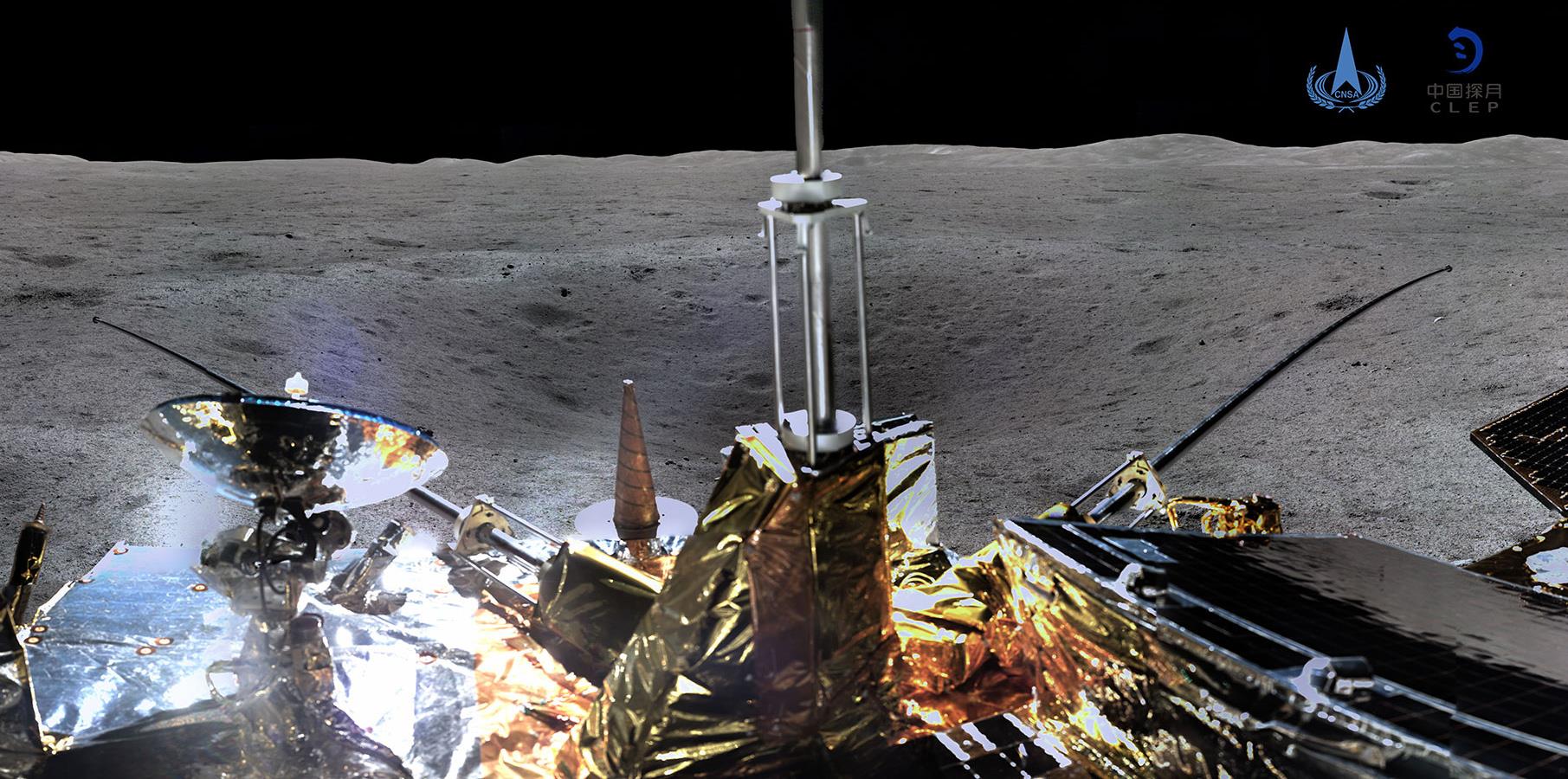 Бортовое видео процессов подготовки и совершения посадки, а так же панорама обратной стороны Луны от «Чанъэ-4» - 5