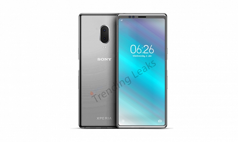 Флагманский смартфон Sony Xperia XZ4 Со своим сверхширокоформатным экраном позирует на новом рендере