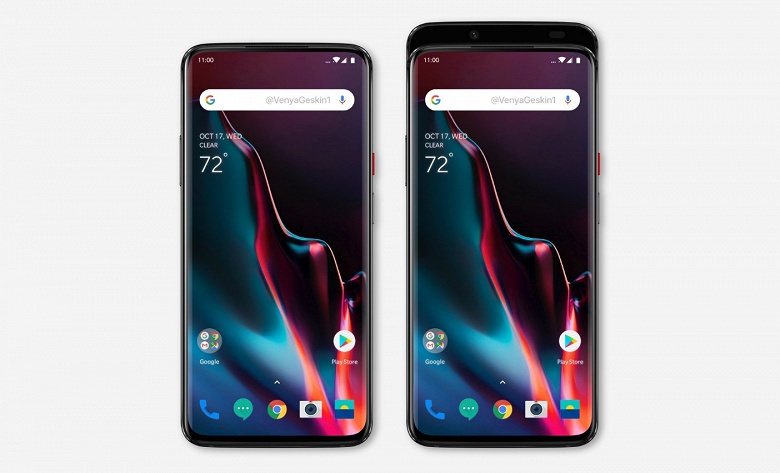 Смартфон OnePlus 7 в формате слайдера позирует на изображениях