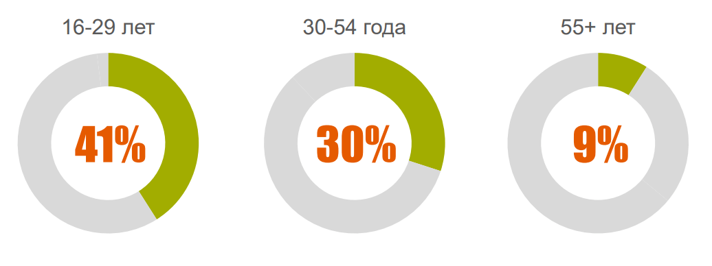 35% аудитории рунета вообще не используют компьютер для интернета - 1