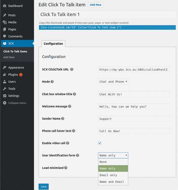 Коммуникационный виджет от 3CX для вашего сайта WordPress - 5