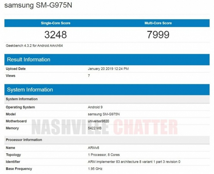 Глобальная версия Samsung Galaxy S10+ показала разочаровывающие результаты в бенчмарке