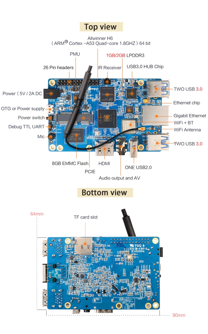 Вышел Orange Pi 3 — полноценный мини-пк за 30$ на Linux - 2