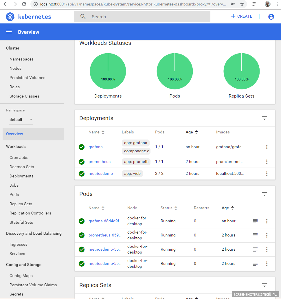 Пробую .NET Core + Kubernetes + appmetrics + prometheus + grafana + jobs + health checks - 15