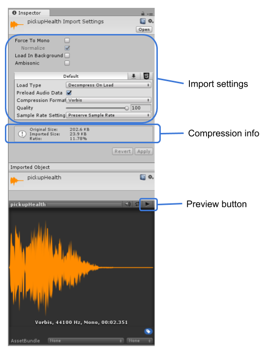 Оптимизируем производительность игры параметрами импорта звука Unity - 3